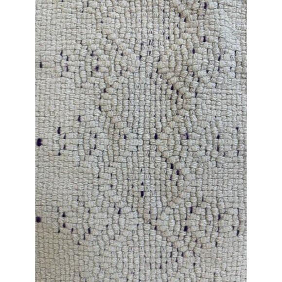 Embroided Yarn Blanket Green Purple Diamond Leaf 50 x 58 in plus Fringe - Picture 10 of 13